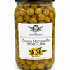 Pitted Green Manzanilla Olives Olivar Santamaria 1900g glass jar caliber 280 from Spain