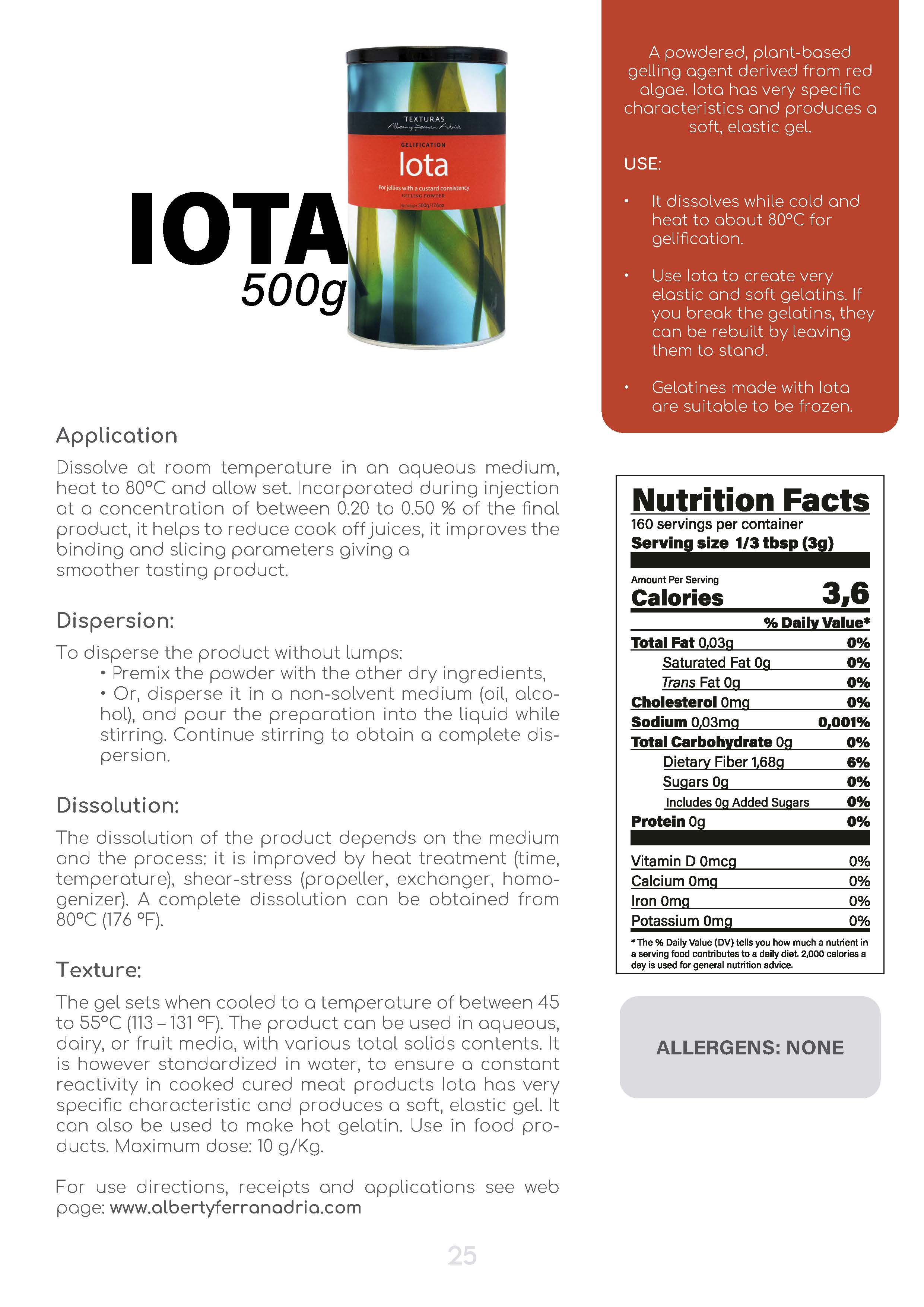 Texturas Iota Fact Sheet