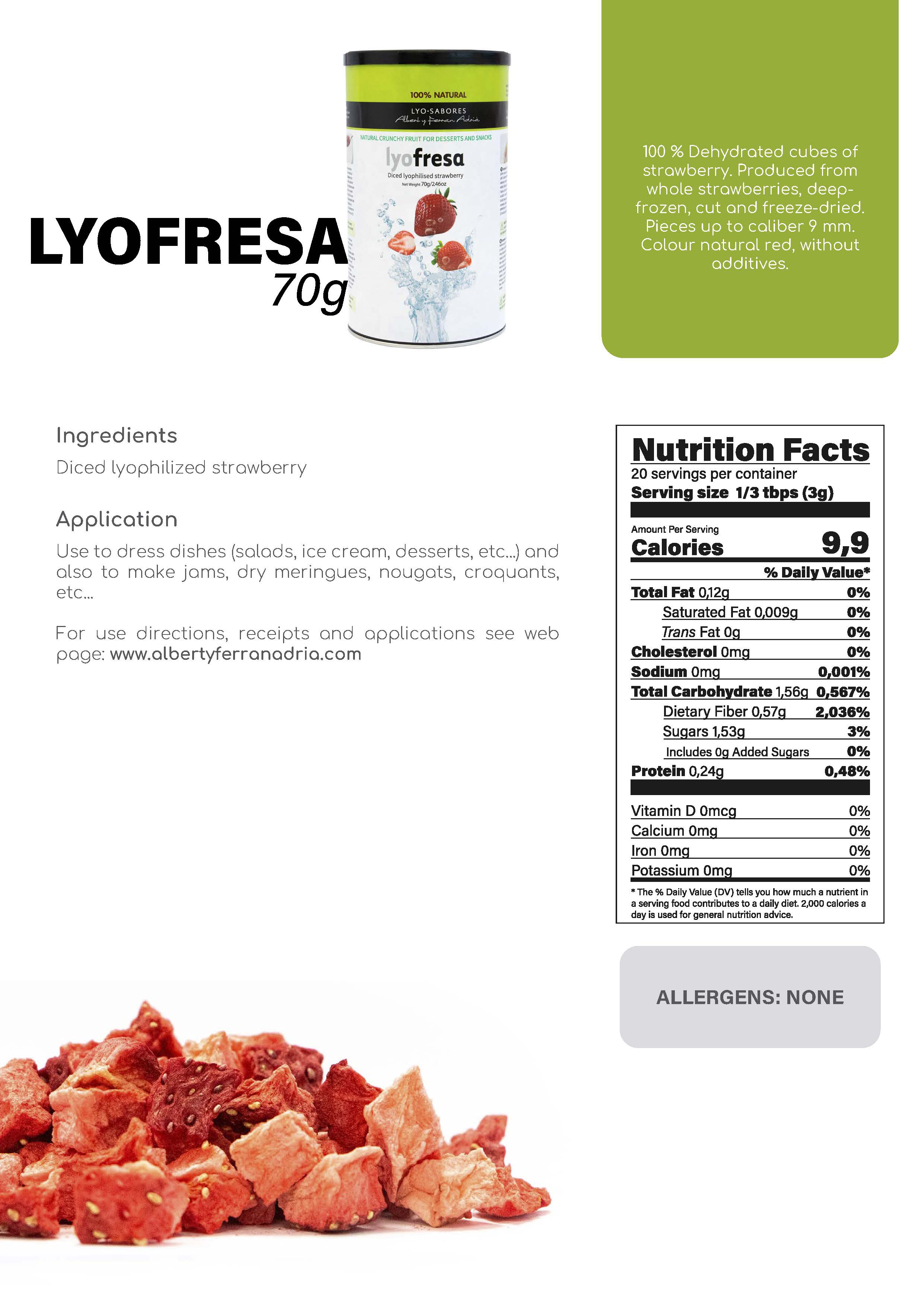 TEXTURAS Lyo Strawberry fact sheets