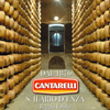 Cheese aging cellar with Cantarelli logo and text