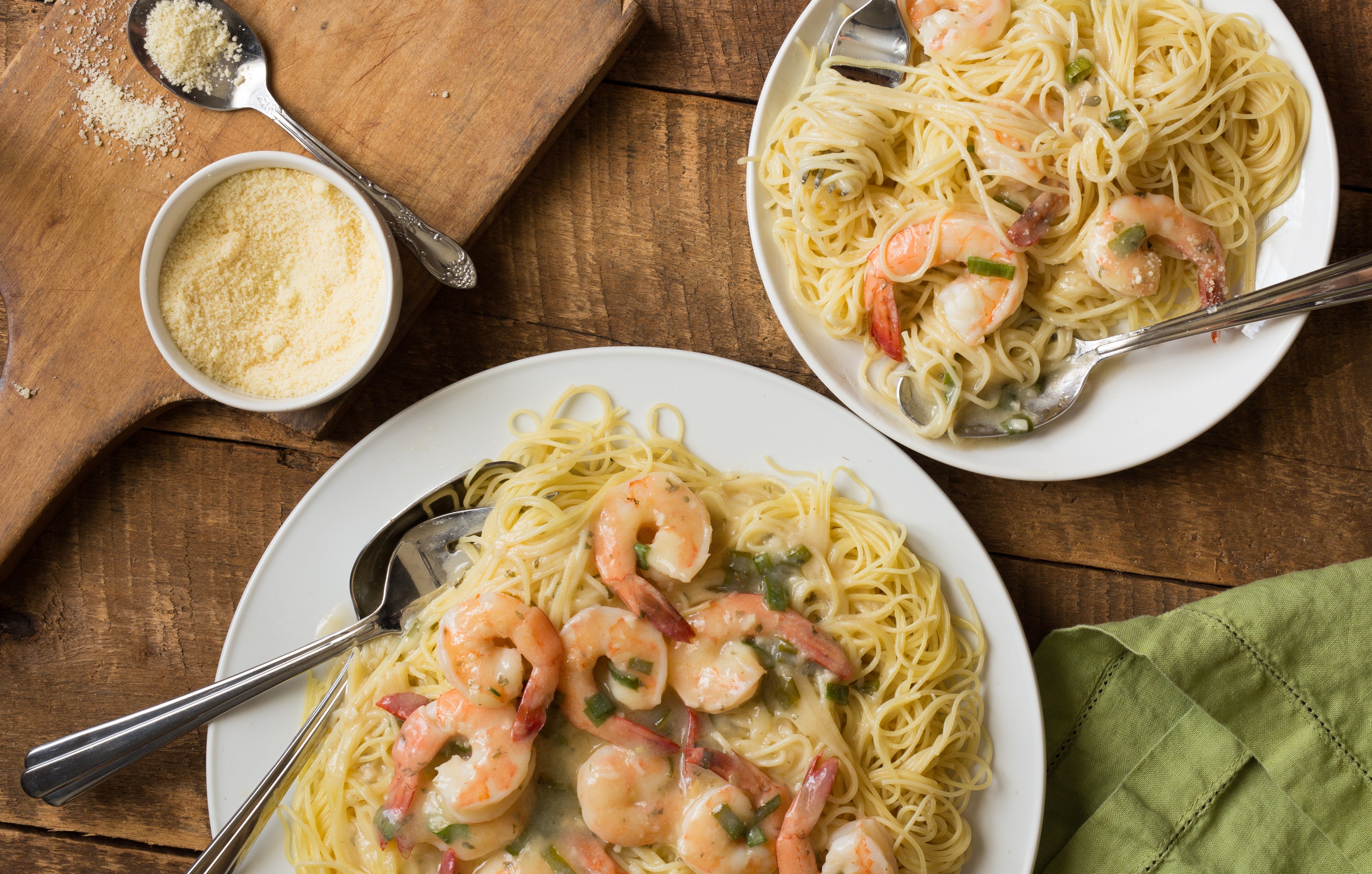 Angel hair pasta Armando with shrimp