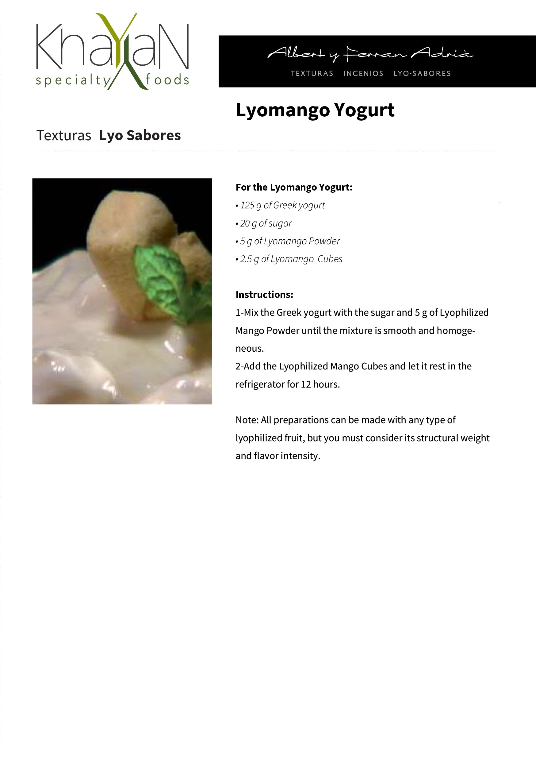 TEXTURAS Lyo Mango 150gr/5.29oz