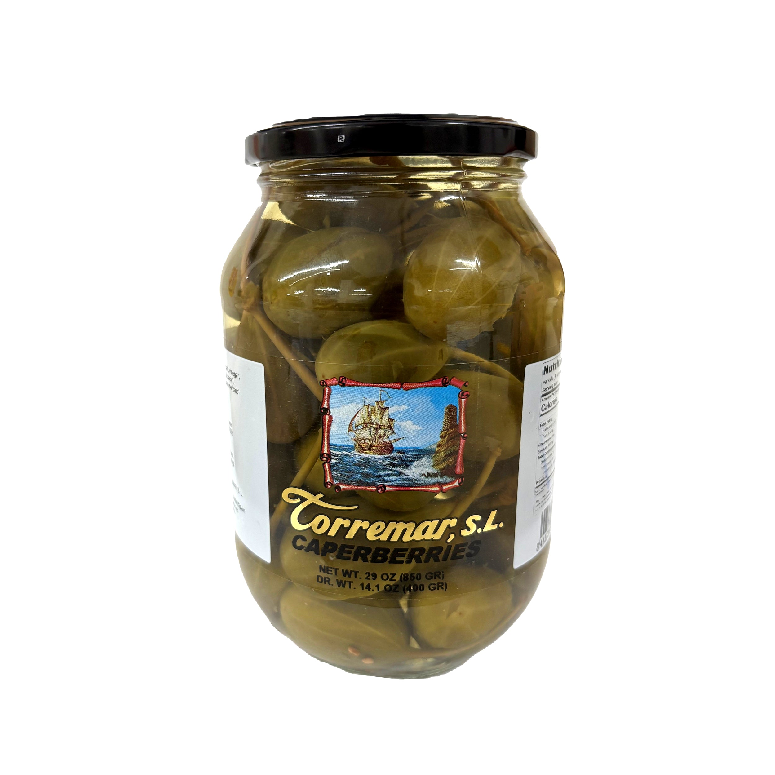 Caperberries in Natural Brine Glass Jar | Caliber 15-18mm - TORREMAR
