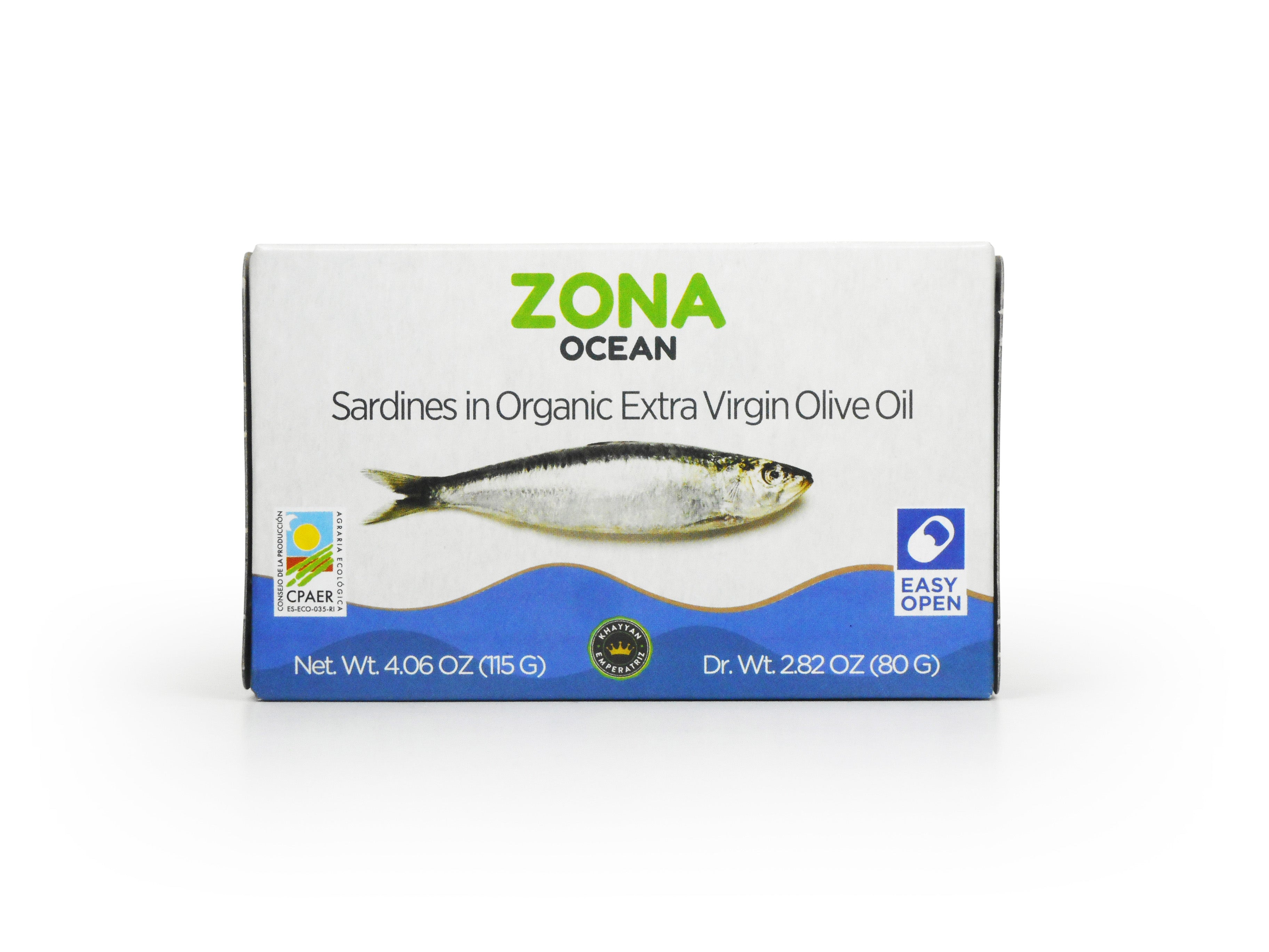 ZONA Ocean Sardines in Organic Extra Virgin Olive Oil